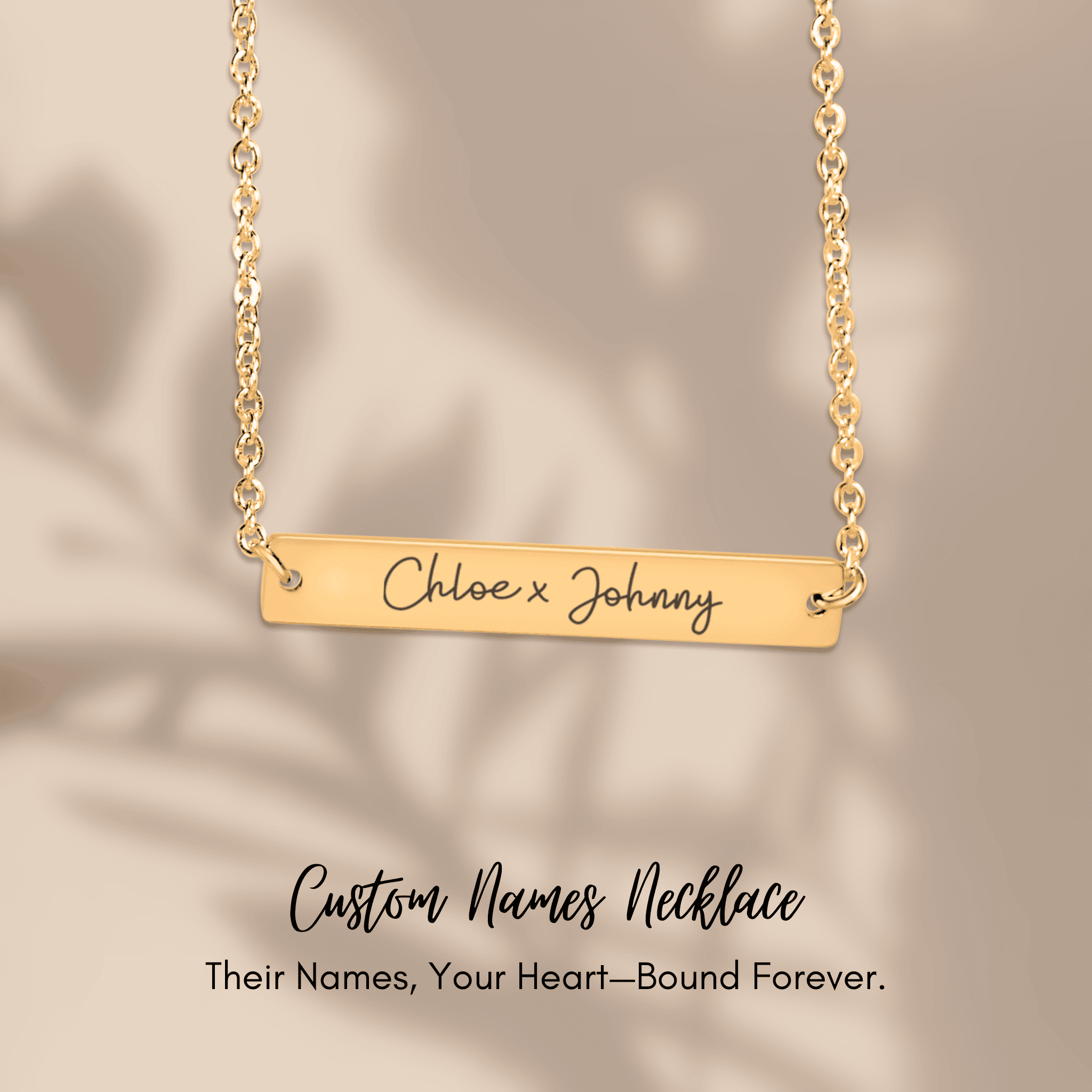 Name Tag Horizontal Bar Necklace To my Wife, You make my Life Merry and Bright by OwnPrint