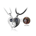 Custom Couple Projection Heart Necklace Set – Personalized Photo Inside Matching Love Jewelry
