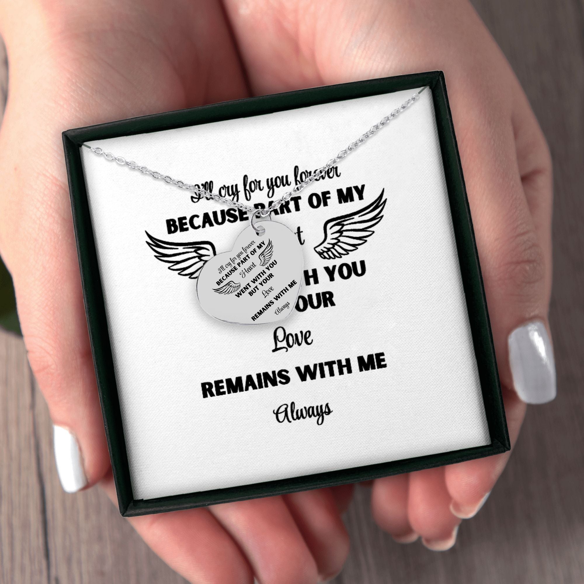 Heart Necklace I'll cry for you forever, memorial necklace, gift for her, gift for widow by OwnPrint