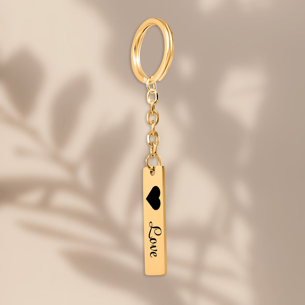 Personalized Vertical Bar Love Keychain – Custom Engraved Gift for Couples by OwnPrint