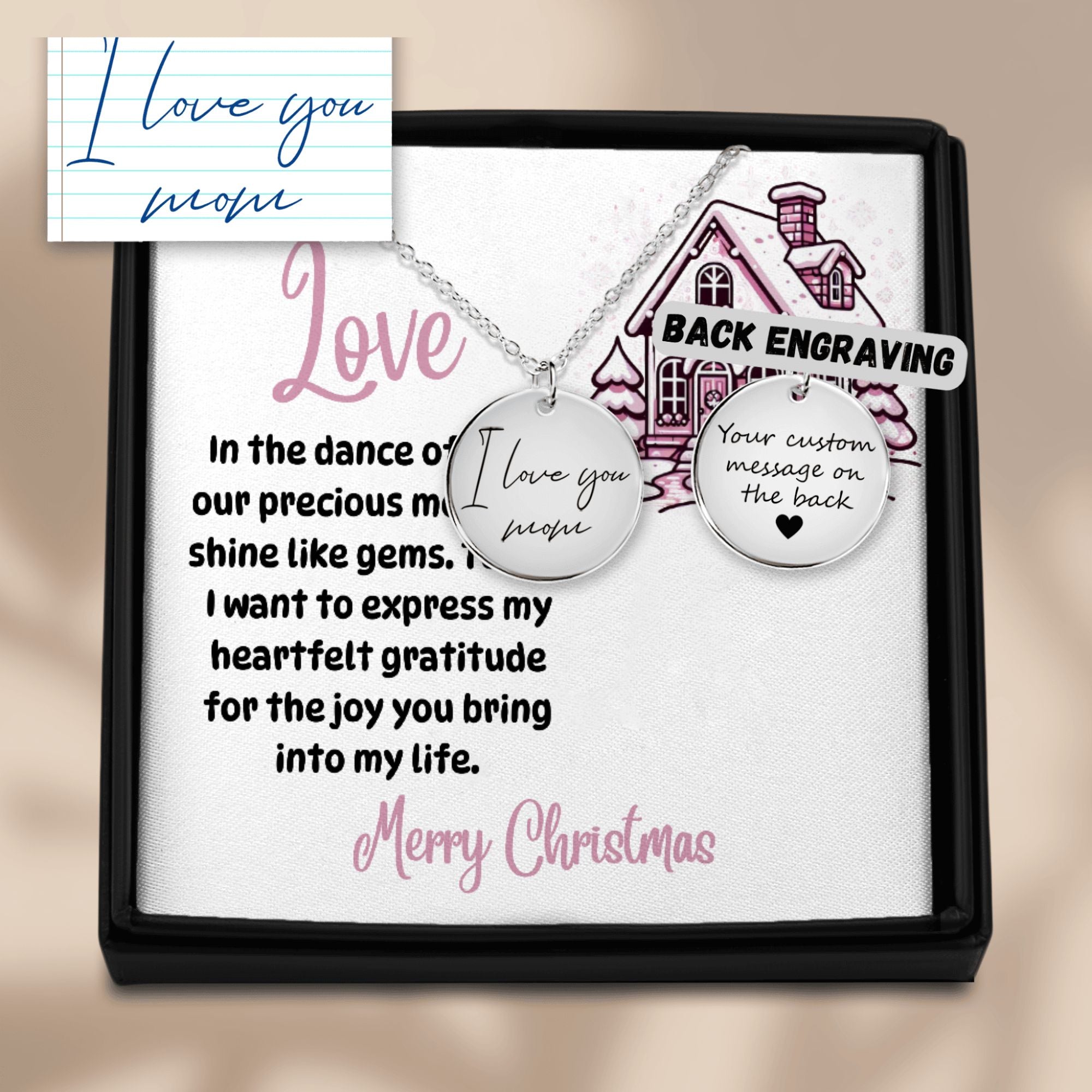 Custom Necklace Handwritten Pendant To my Love Christmas design by OwnPrint