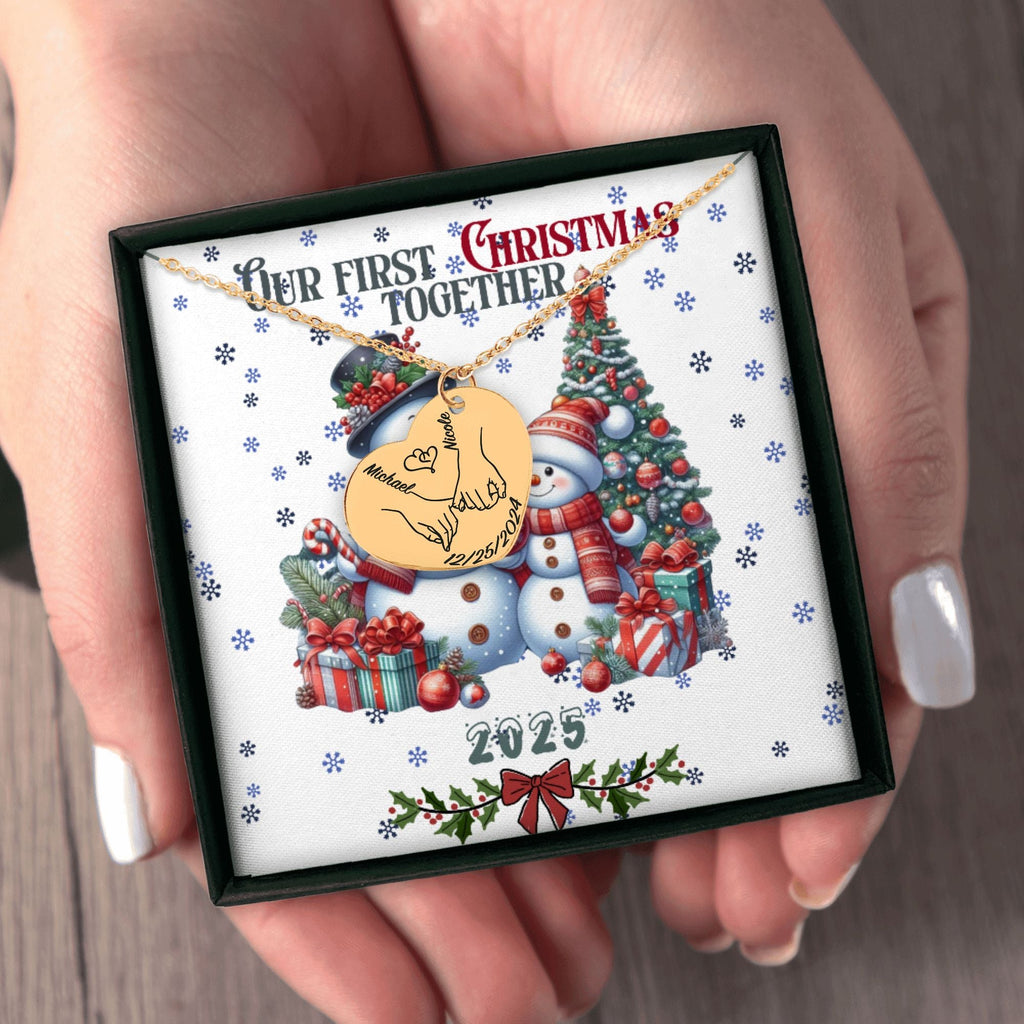 Our First Christmas Together – Personalized Heart Necklace by OwnPrint