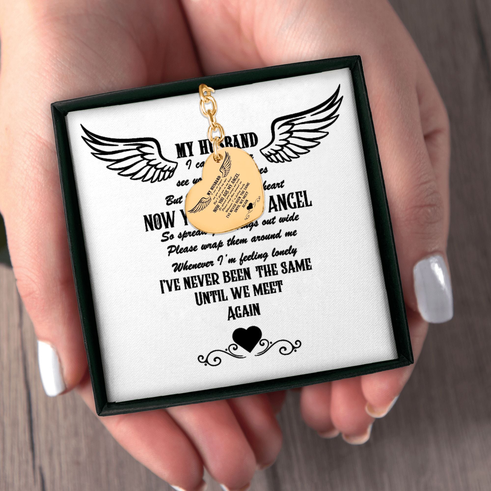 Heart Keychain Husband memorial by OwnPrint