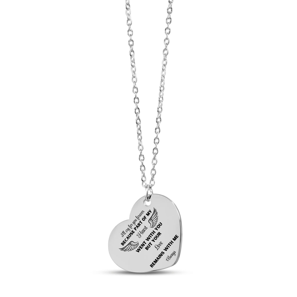 Heart Necklace I'll cry for you forever, memorial necklace, gift for her, gift for widow by OwnPrint