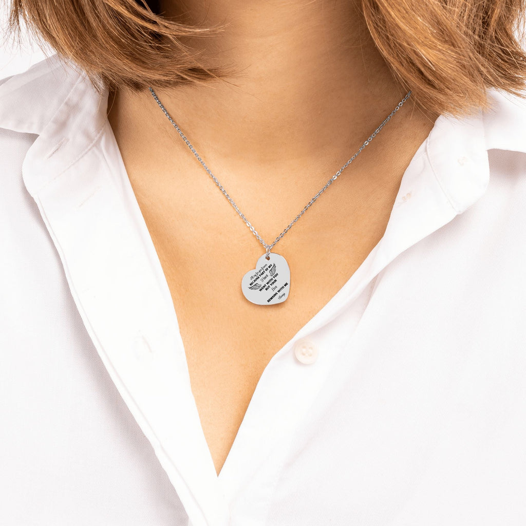 Heart Necklace I'll cry for you forever, memorial necklace, gift for her, gift for widow by OwnPrint