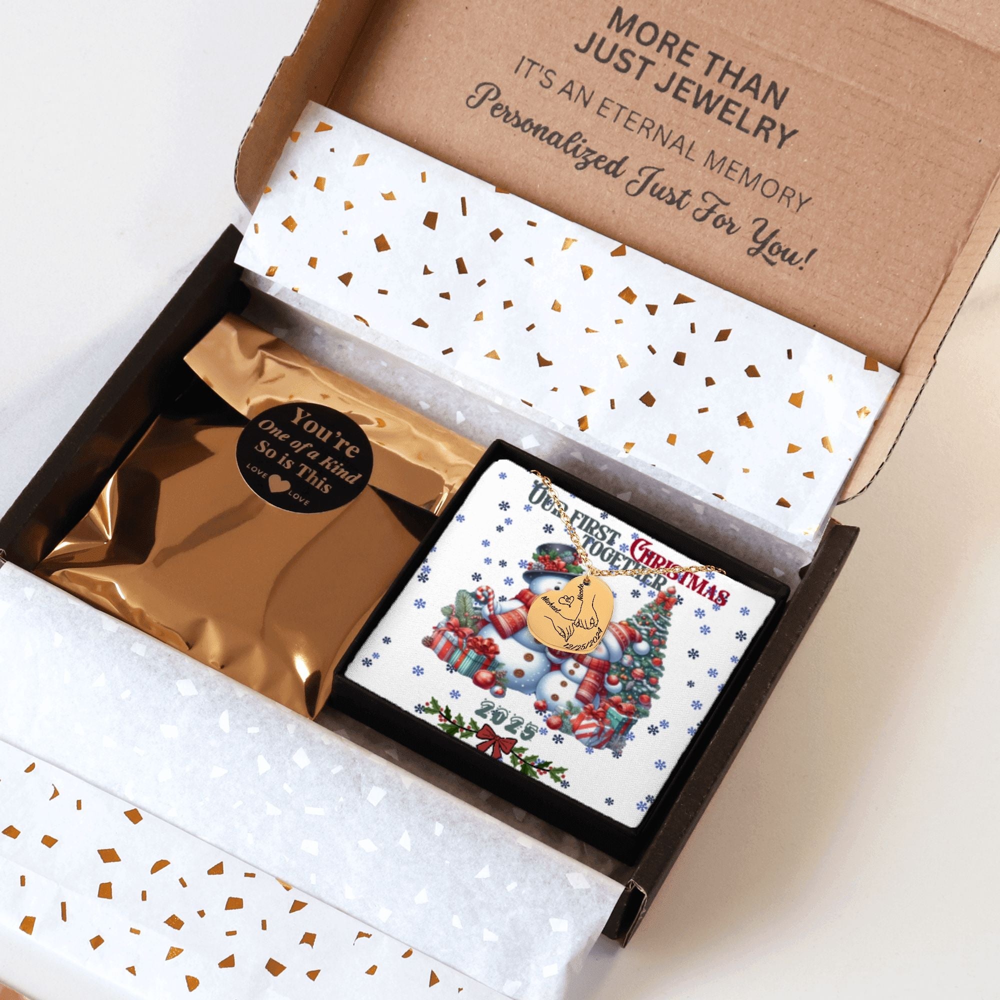 Our First Christmas Together – Personalized Heart Necklace by OwnPrint