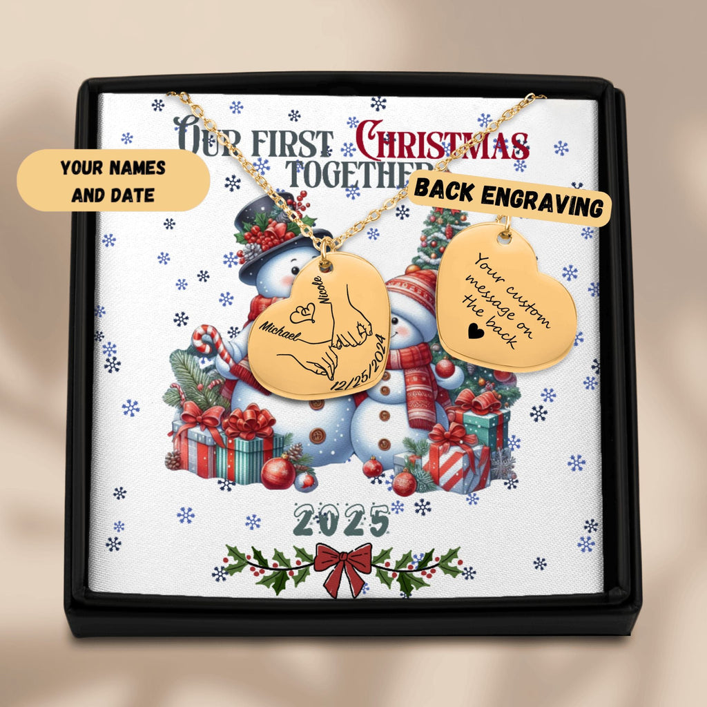 Our First Christmas Together – Personalized Heart Necklace by OwnPrint