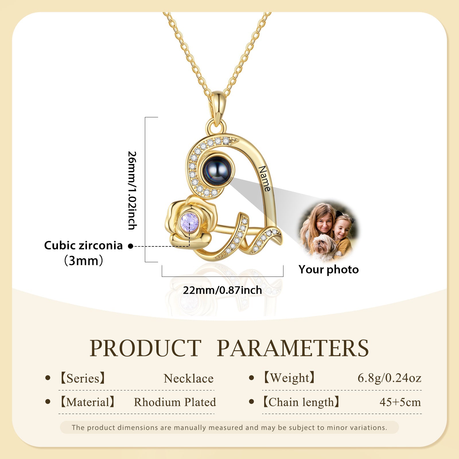 Custom Photo Projection Birthstone Necklace by cmoffer