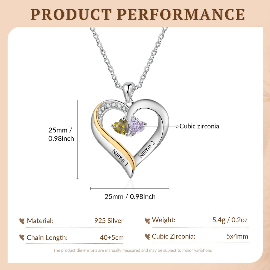 925 Sterling silver Custom Birthstone Engraved Necklace