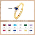 Brass personalized birthstone ring