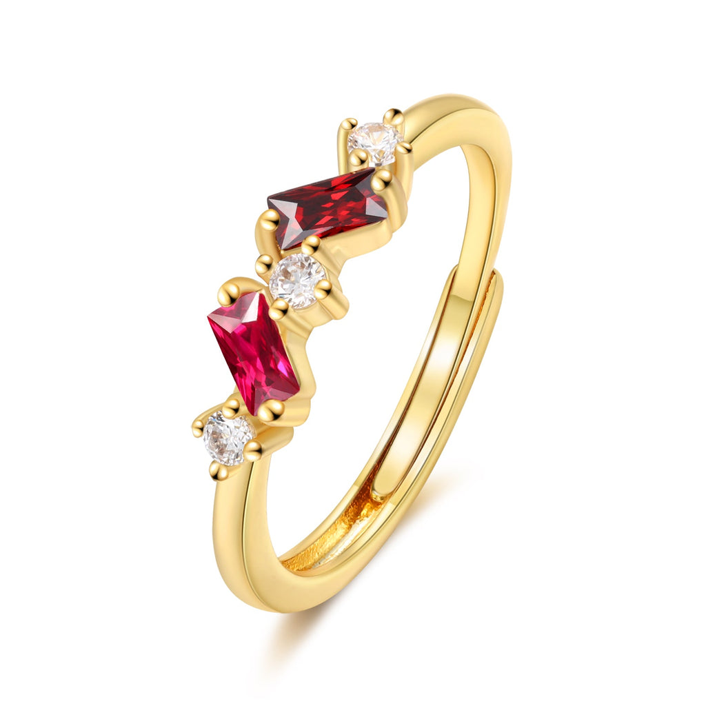 Brass personalized birthstone ring