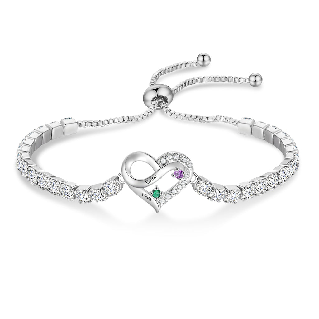 Brass personalized birthstone bracelets