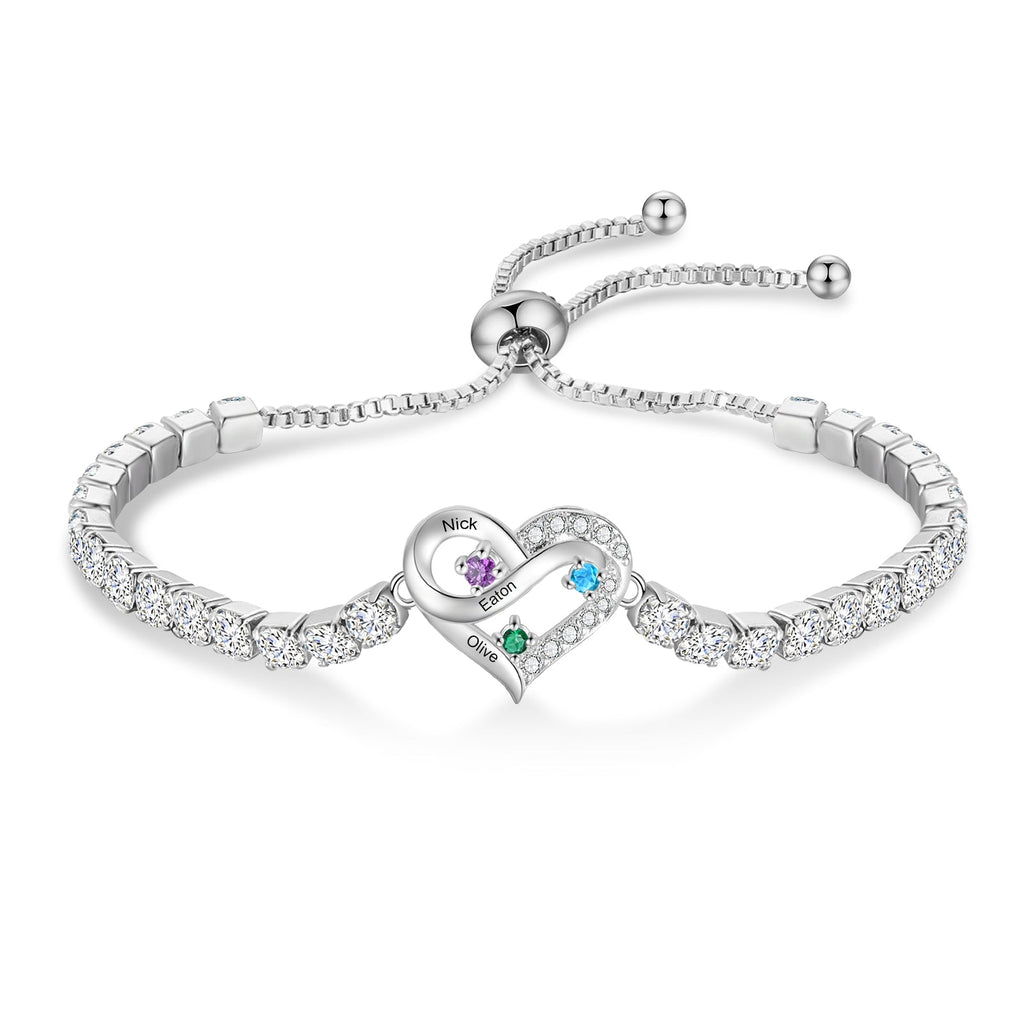 Brass personalized birthstone bracelets