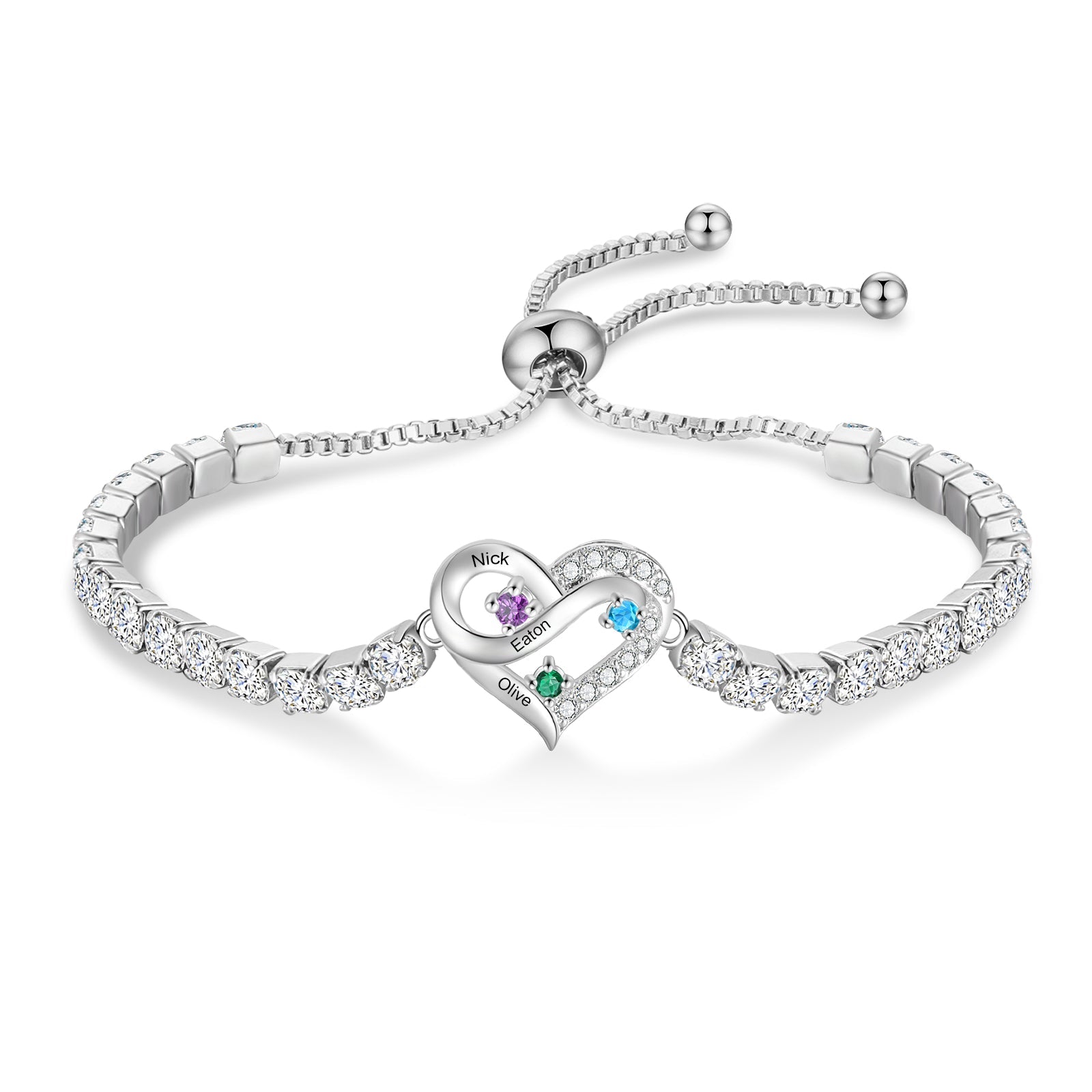 Brass personalized birthstone bracelets