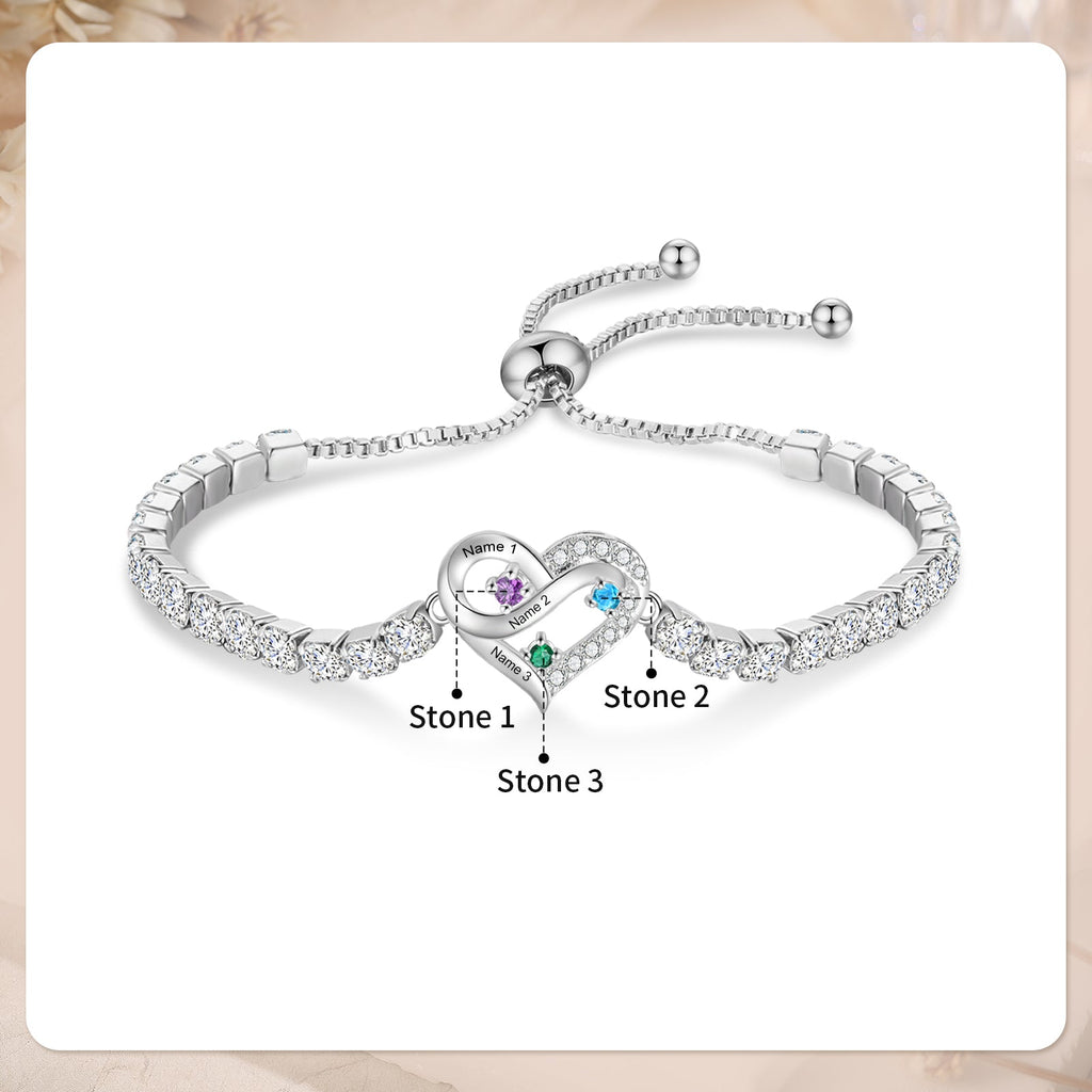 Brass personalized birthstone bracelets