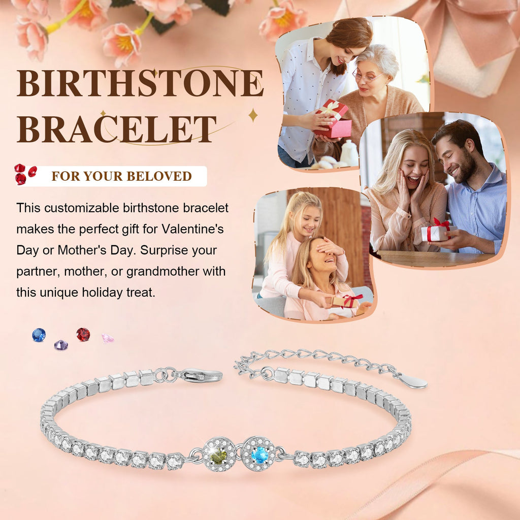 Brass Personalized birthstone bracelet