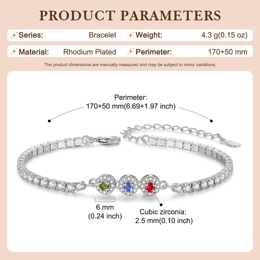 Brass Personalized birthstone bracelet