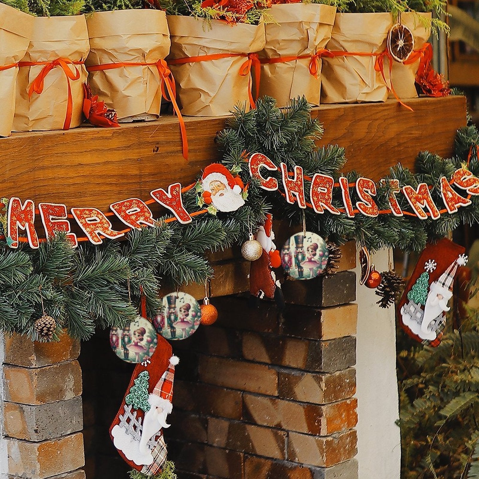 Round Ceramic Christmas Decorations by SALE-Personal Design