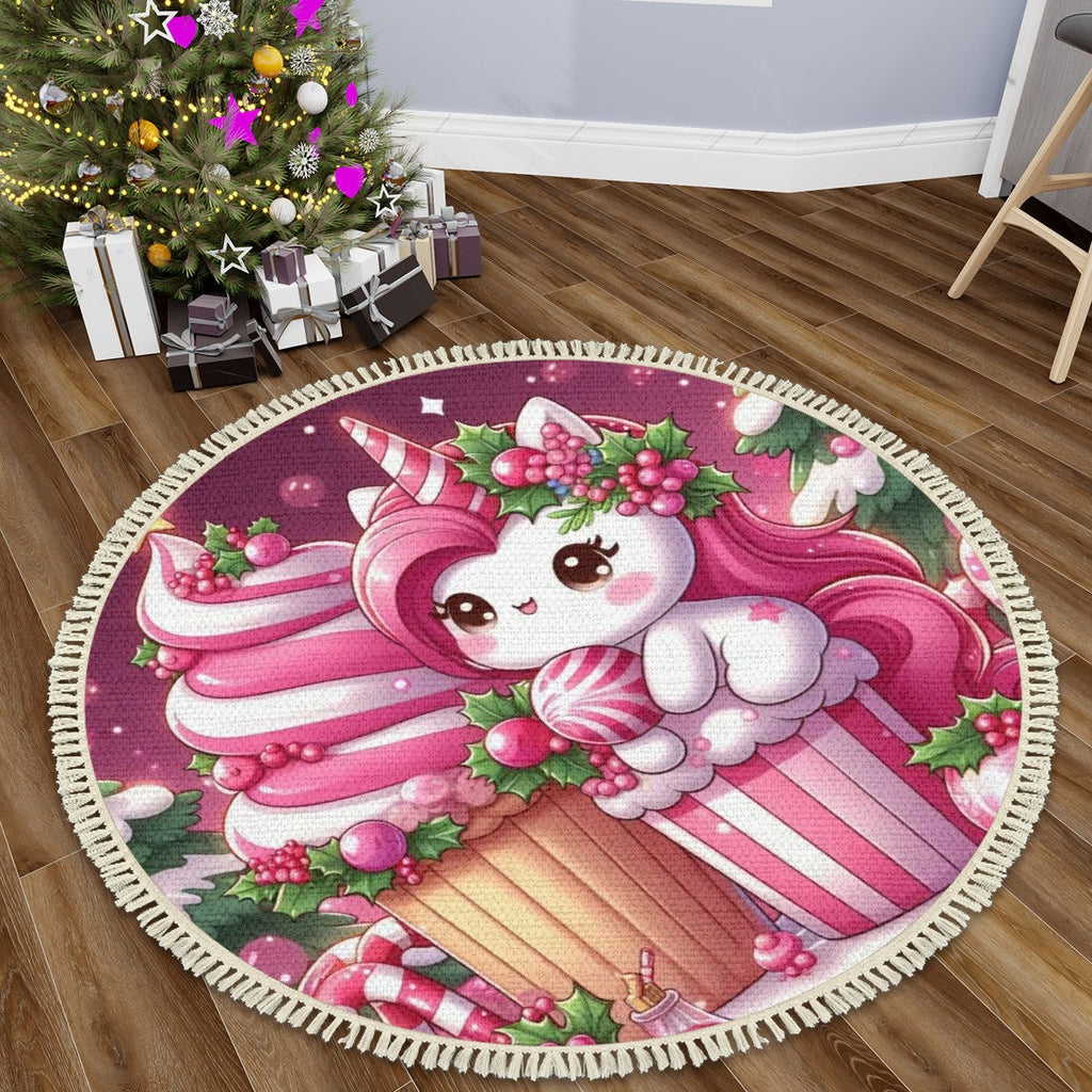 Multiple Sizes Round Area Rug with Tassels by My Store