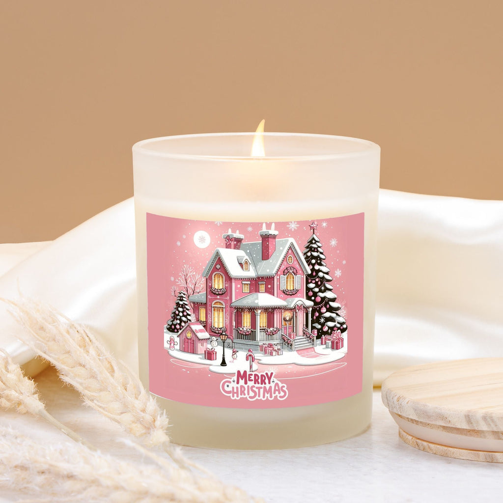 Merry Christmas Candle Frosted Glass Holder, Holiday Candle Decor, Christmas Table Centerpiece, Festive Home Decoration by ChristmasLoving.Shop