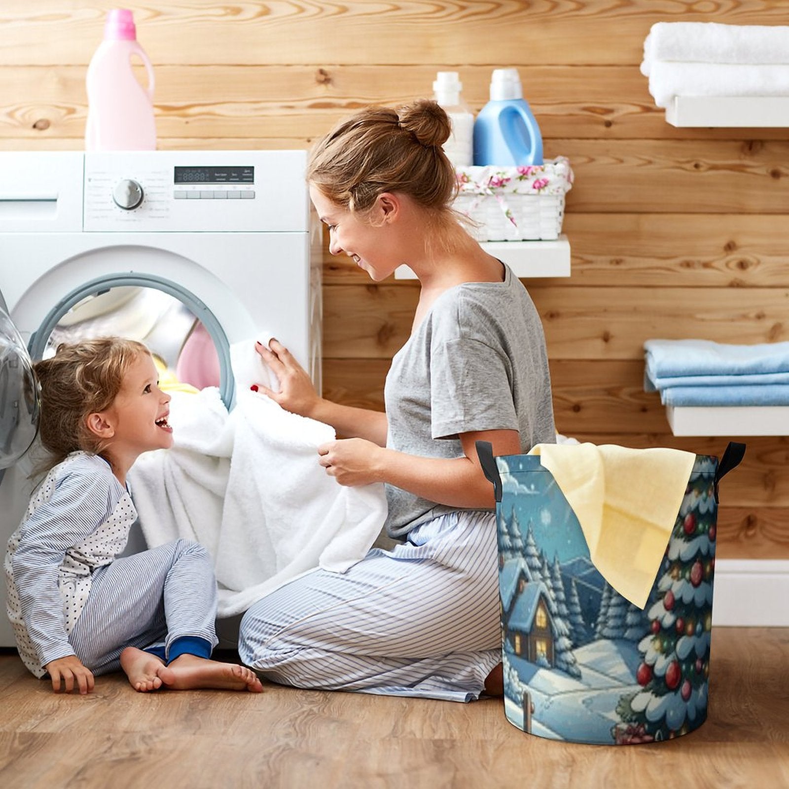 Drawstring collapsible Laundry Basket by SALE-Personal Design