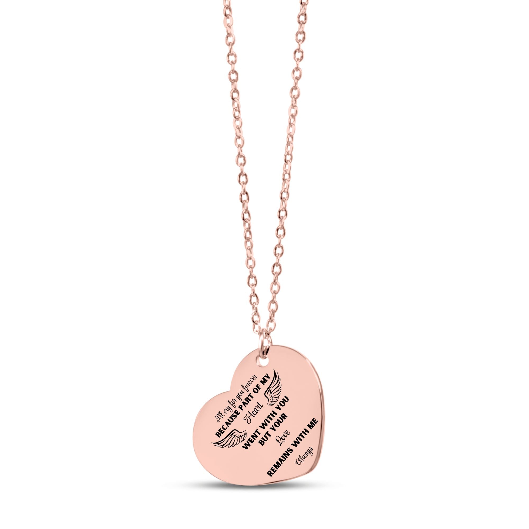 Heart Necklace I'll cry for you forever, memorial necklace, gift for her, gift for widow by OwnPrint