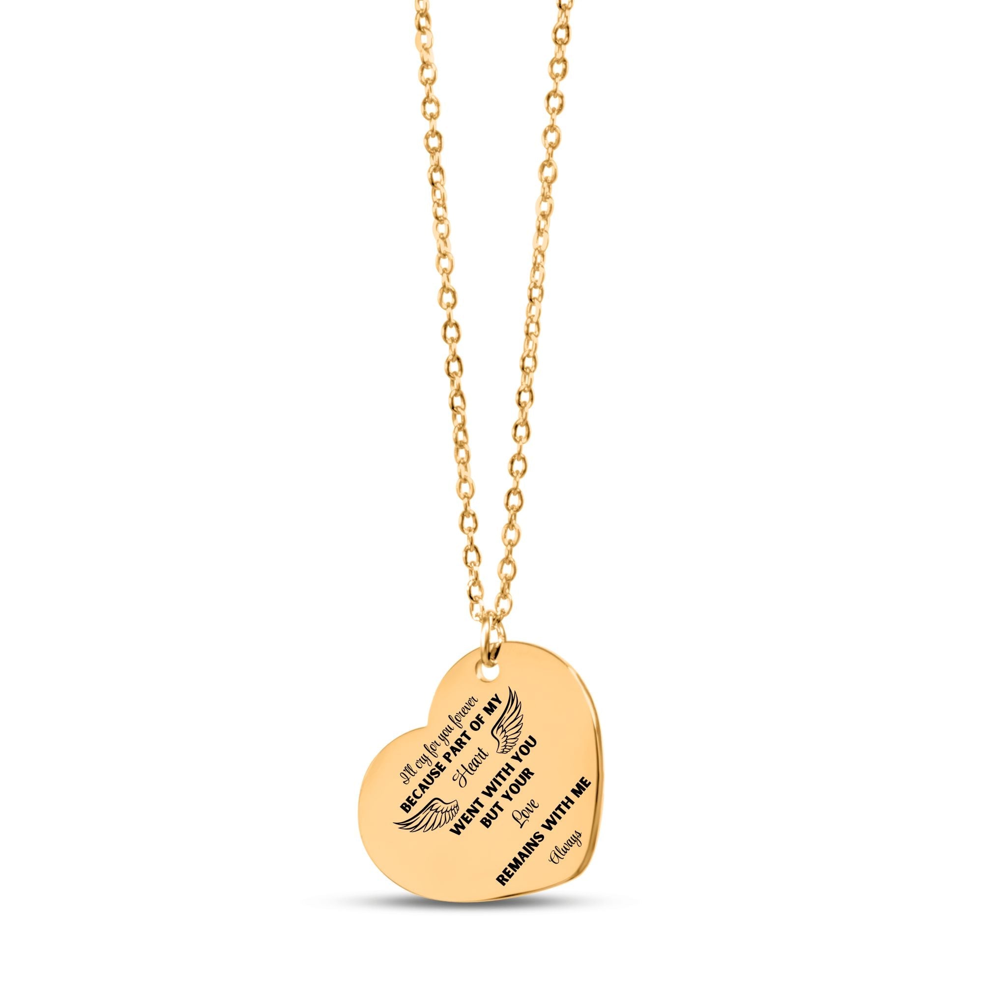Heart Necklace I'll cry for you forever, memorial necklace, gift for her, gift for widow by OwnPrint