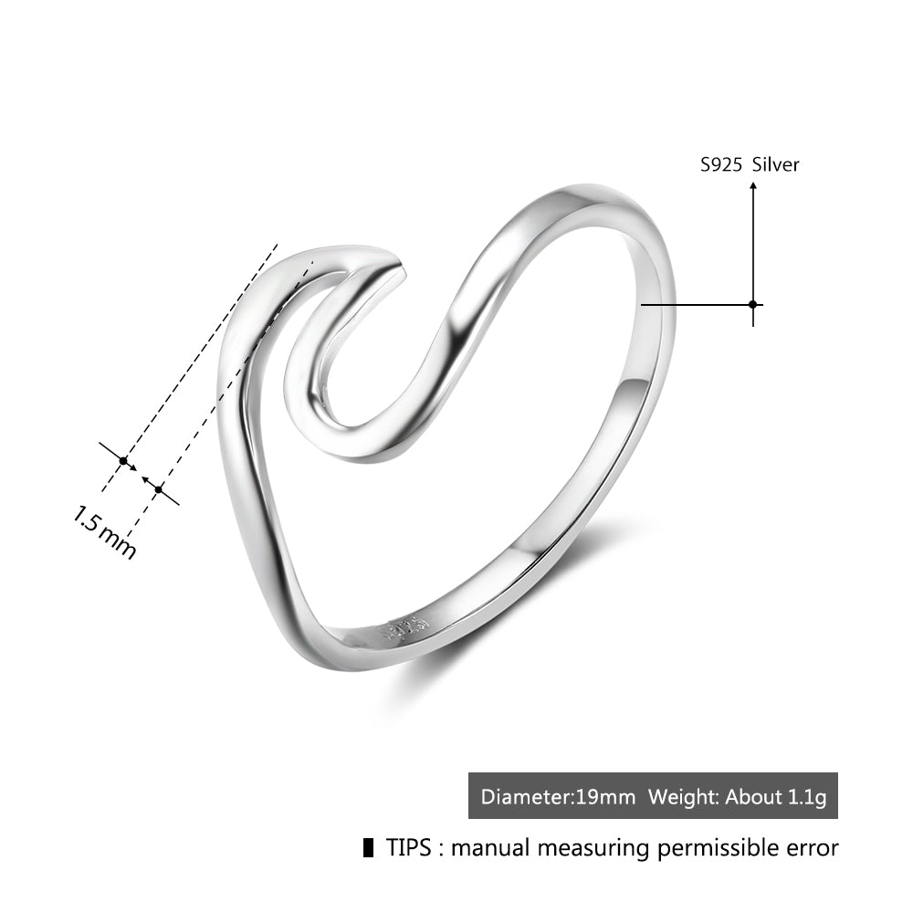 Fashion Wave 925 Sterling Silver Ring by cmoffer